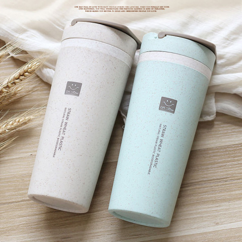 450ML Wheat Straw Double Insulated Cup, Green Gifts