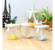 Glass Cup with Spoon and Lid, Promotional Glass