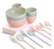 Wheat Straw Bowl Dinnerware, Cutlery Set