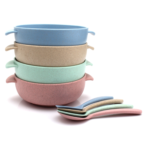 Straw Bowl with Spoon, Gifts Set