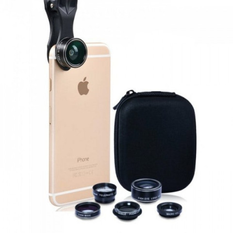 5 in 1 Mobile Camera Lens Set in Pouch, Others Phone Accessories