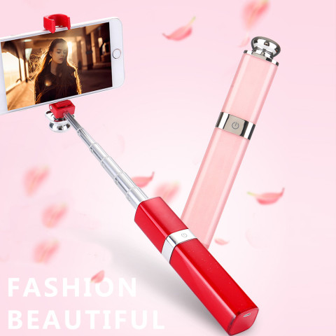 Bluetooth With Line Lipstick Selfie, Selfie Stick