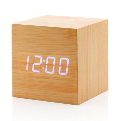 Wooden Digital Alarm Clock, Watch And Clock