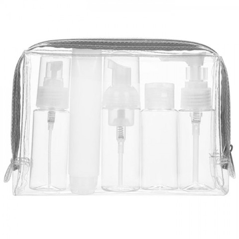 Travel Bottles Kit in PVC Toiletries Pouch (Airline Approved Capacity), Health Gifts