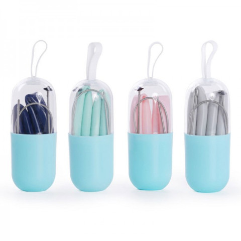 Reusable Portable Collapsible Silicone Straws, Other Household Premiums
