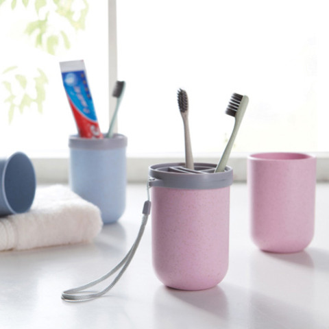 Wheat Stalk Travel Wash Cup, Cutlery Set