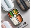 3-Compartment Stainless Steel Lunch Box (with Cutlery), Cutlery Set