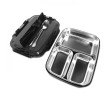 3-Compartment Stainless Steel Lunch Box (with Cutlery), Cutlery Set