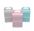 Duo-Tier Stainless Steel Lunch Box, Cutlery Set