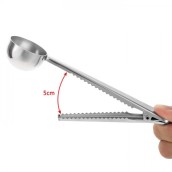 Stainless Steel Ground Coffee Measuring Scoop Spoon with Bag Seal Clip