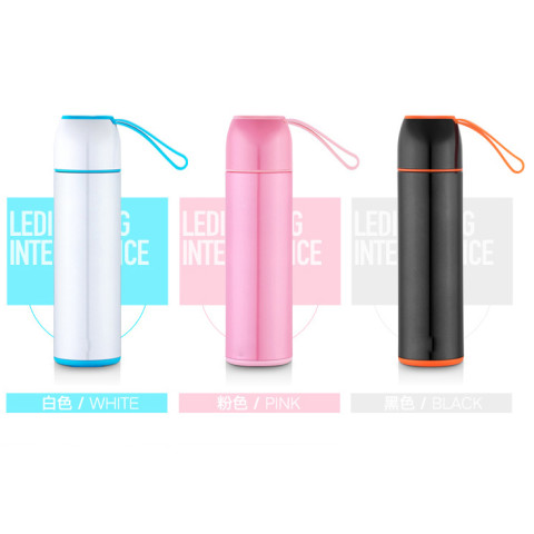 Insulated Vacuum Water Bottle with Smart Temperature Indicator, Thermal Mug