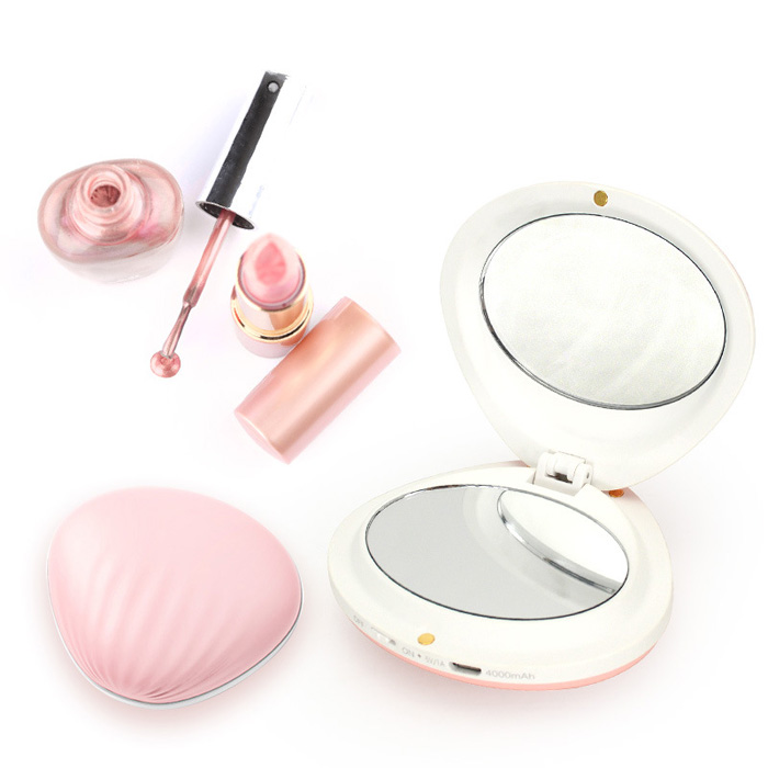 LED Dual Mirror Power BankShell Power Bank Corporate Gifts