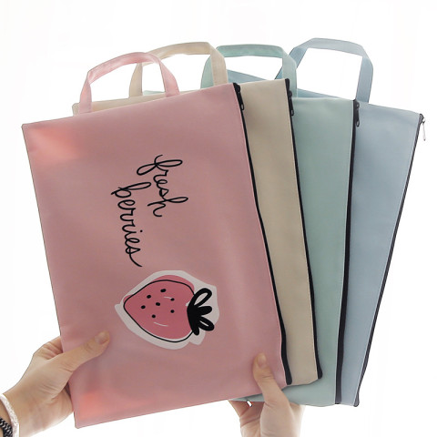 Portable Zipper File Bag, Folder And File