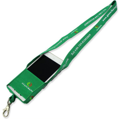 Recycled Lanyard with Phone Pouch, Lanyard