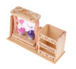Wooden Hourglass Pen Holder, Pen Stand