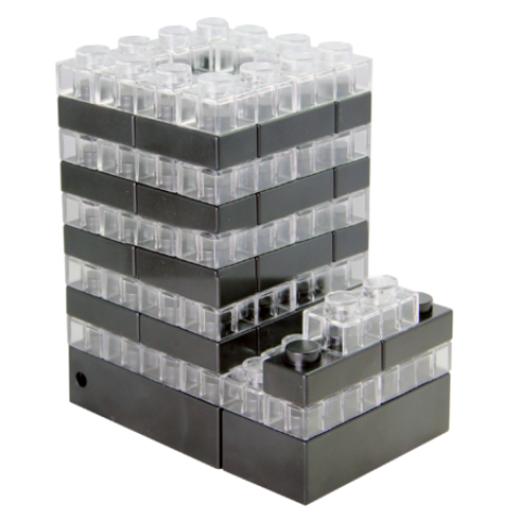 3-in-1 Small Brick Pen Holder, with Light Effect, Pen Stand