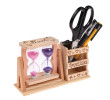 Wooden Hourglass Pen Holder, Pen Stand